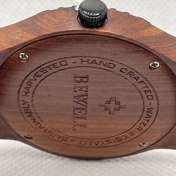 BEWELL W154A Men's Red/Black Sandalwood Analog Dial Quartz Wrist Watch YR42 - Picture 10 of 10